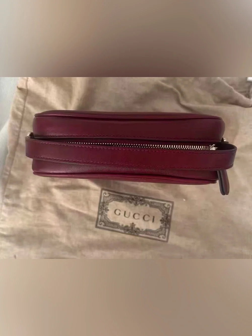 GUCCI Blondie Small shoulder bag in Rosso Ancora red leather